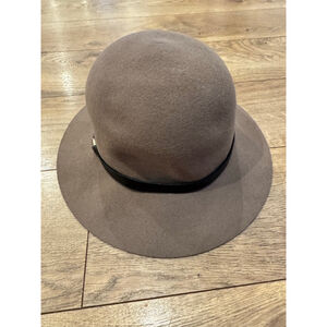 Women's Rag & Bone Faye Cloche Hat in Brown with Black Band